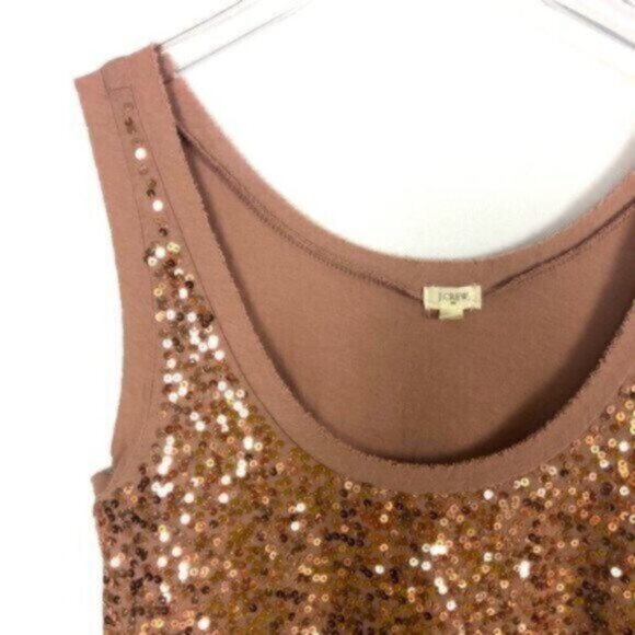 J. Crew | Women's Rose Gold Sequin Sleeveless Tank Top Size XS - Picture 2 of 5